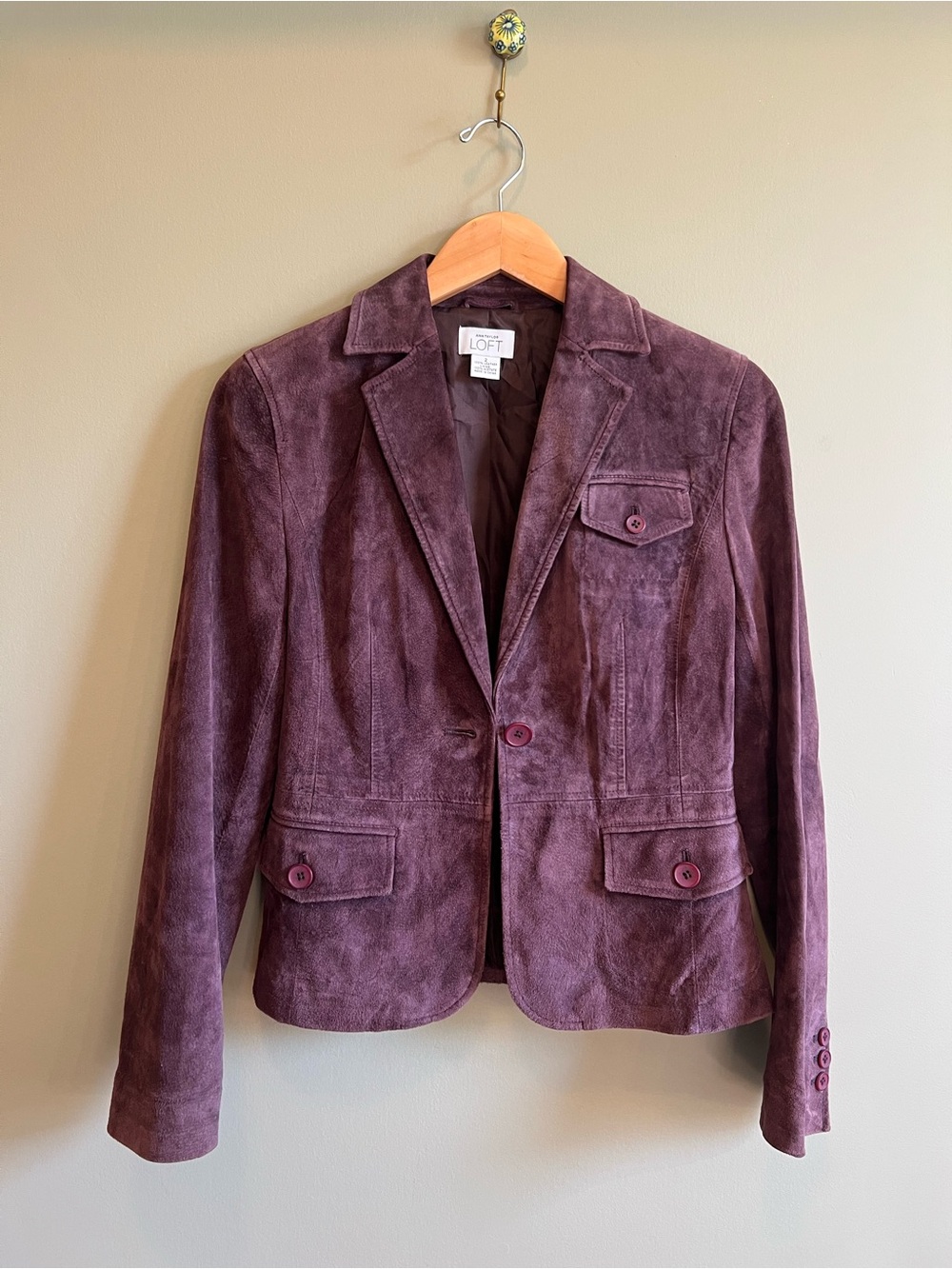 LOFT Plum Suede Blazer Jacket